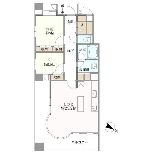 ソーレ・ブリアンテの間取図