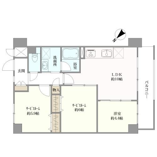 ライオンズステーションプラザ千歳烏山の間取図