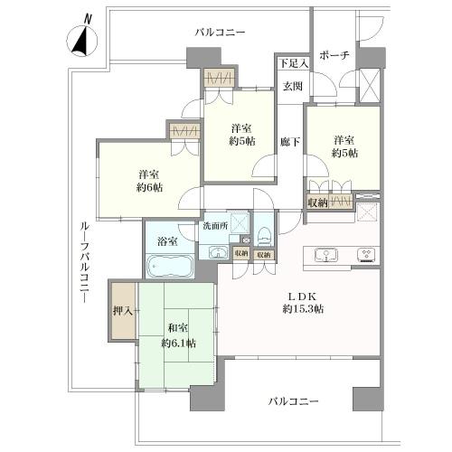 グランイーグル多摩川ＶＩの間取図