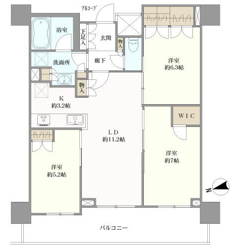 ジョルノ・プラウドタワー堺東の間取図