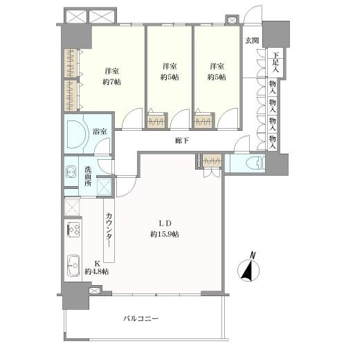 ＴＨＥ　ＫＯＳＵＧＩ　ＴＯＷＥＲの間取図