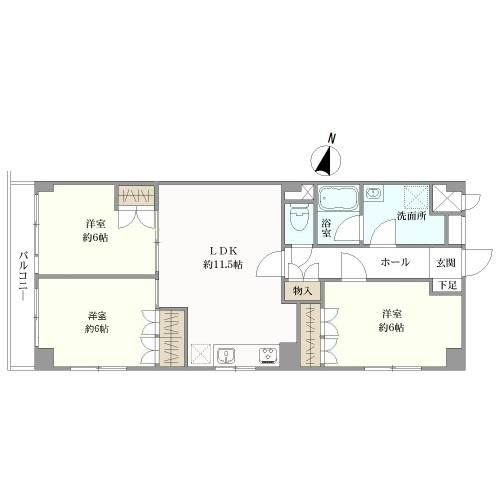 岡本サンハイツの間取図