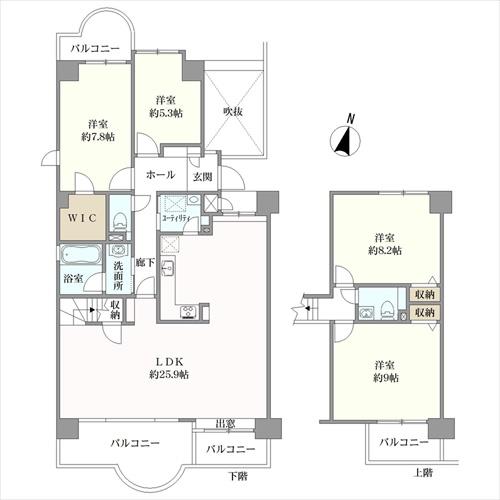 ＲＩＣウエストコート五番街の間取図