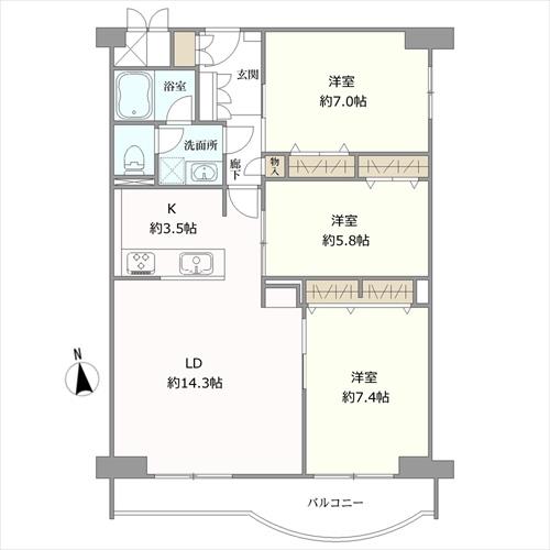 御影プライムハイツの間取図