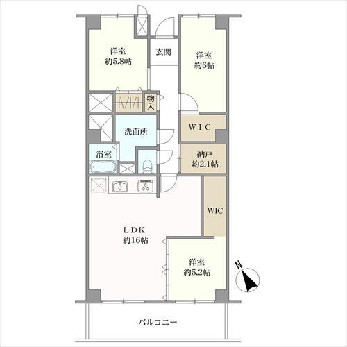 朝日ケ丘レックスマンションの間取図