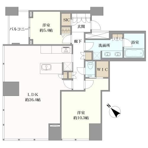 シティタワー麻布十番の間取図