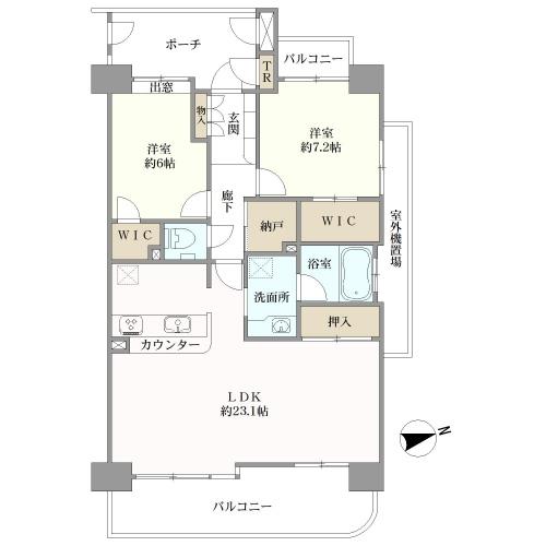 ペルル薬園台七林の間取図