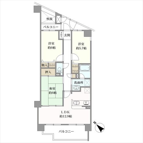 グリーンコーポ園田の間取図
