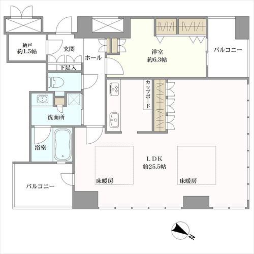 ジオグランデ梅田の間取図