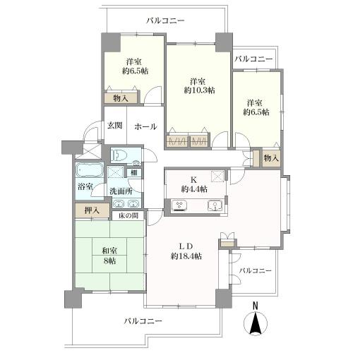 ラ・ビスタ宝塚ウエストウイングの間取図