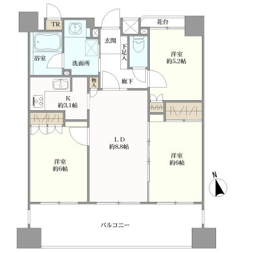 クリオ武蔵小金井駅前壱番館の間取図