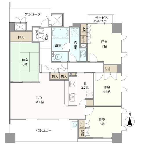 エルクレア茨木アーバンライフの間取図