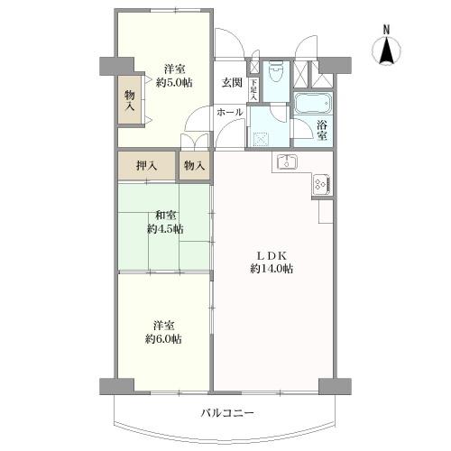 南茨木ハイタウン美沢の間取図