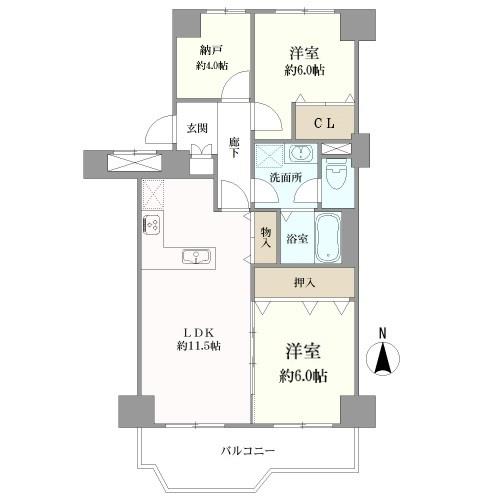 茨木レックスマンションの間取図