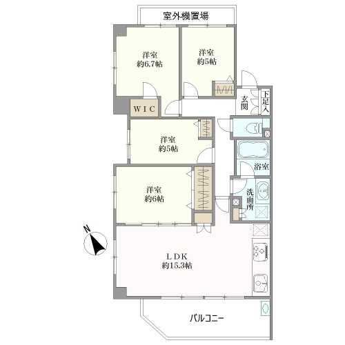 コンフィール武蔵浦和の間取図