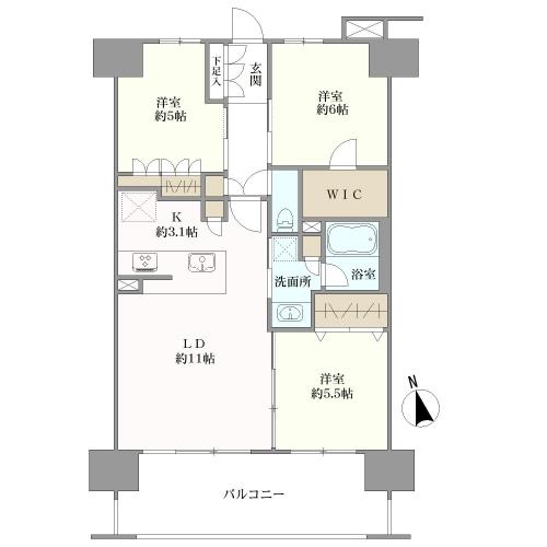 レーベン浦和常盤　ＴＨＥ　ＴＯＷＥＲの間取図