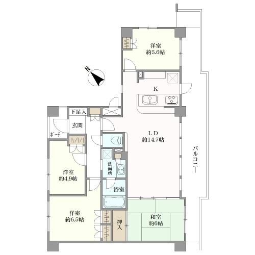 リブゼ四季美台の間取図