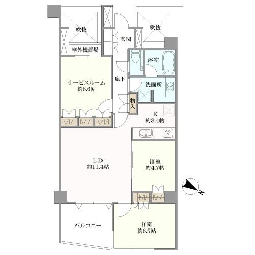 東急ドエル・アルス横浜野毛坂の間取図