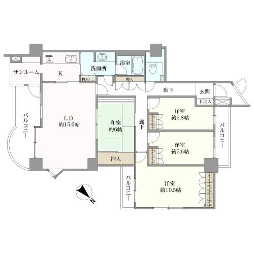 モア・クレスト南まきが原の間取図