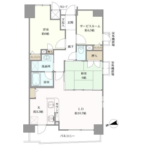 シャルマンフジビルト・モアー住吉・東粉浜の間取図