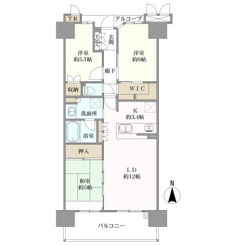 森都ＯＳＡＫＡウエストヴィルの間取図
