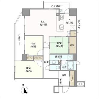 ライオンズ笹丘サーパスレジデンスの間取図