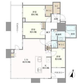 アイランドシティオーシャン＆フォレストタワーレジデンスＷＥＳＴの間取図