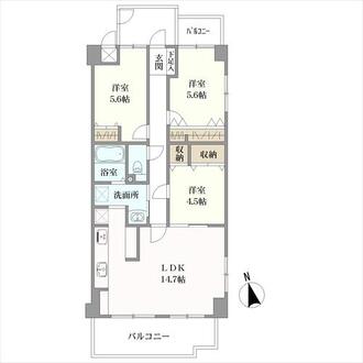 サーパス川内南の間取図