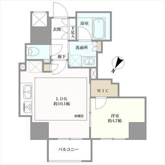 インプレスト天神オークタワーの間取図