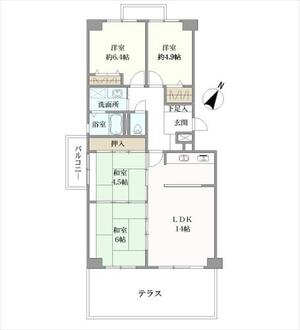 六甲グランドヒルズ壱号館の間取図