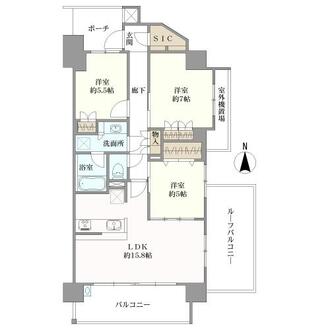 レーベン北千住スカイブレスタワー　の間取図