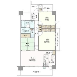 はなみずきコート嵐山松尾の間取図