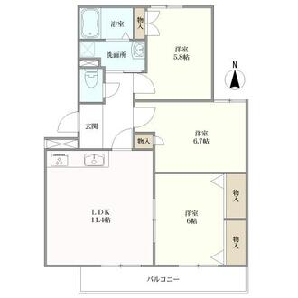 京都ロジュマン島町Ｂ棟の間取図