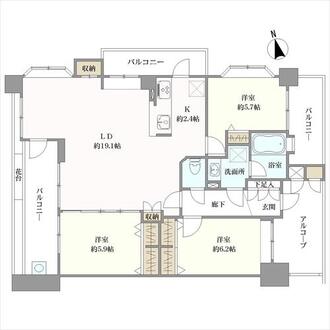 アダージュ原五番館の間取図