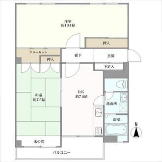 原西団地１号棟の間取図