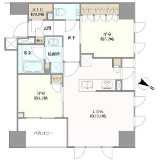 パークホームズ日本橋浜町ザテラスの間取図
