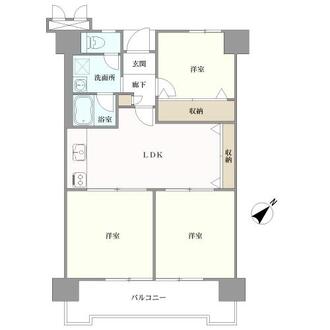 千舟リバーサイドヴイラＡ棟の間取図