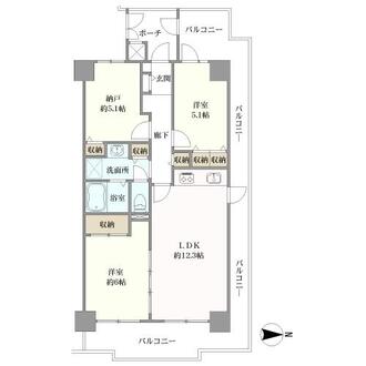 シテイハイツ住之江参号棟の間取図