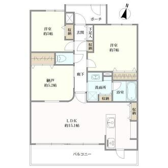 クレアヒルズ千里津雲台の間取図