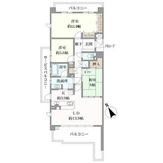 新千里桜ヶ丘メゾンシティ弐番館の間取図