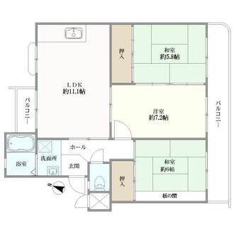 新檜尾台第一次住宅１４号棟の間取図