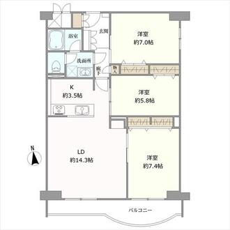 御影プライムハイツの間取図
