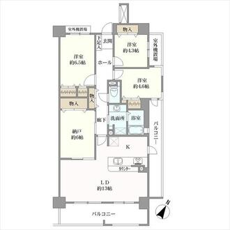 ＲＩＣイーストコート７番街の間取図