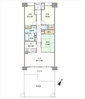 ライオンズマンション千葉グランドタワーの間取図
