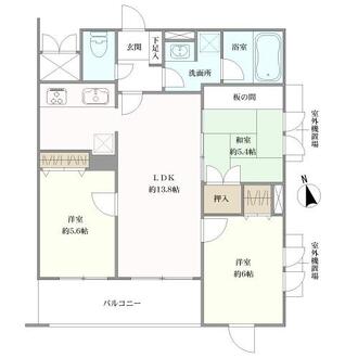 パレ・シェール伊丹西台の間取図
