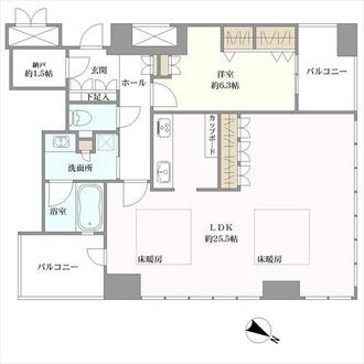 ジオグランデ梅田の間取図