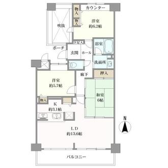 ラ・ビスタ宝塚サウステラス二番館の間取図