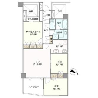 東急ドエル・アルス横浜野毛坂の間取図