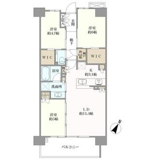 シティテラス横浜ノース棟の間取図