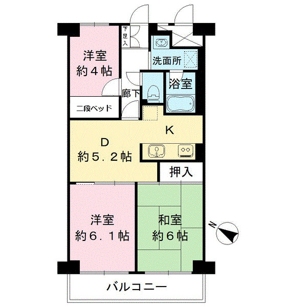 武庫川公園スカイハイツの間取図
